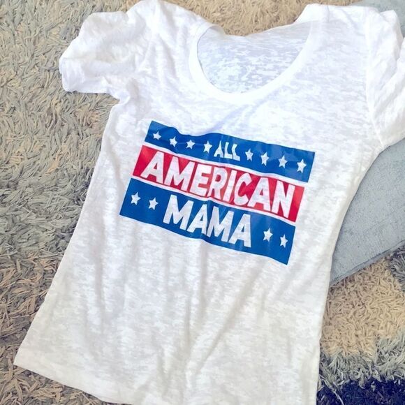 ALL AMERICAN MAMA Sheer Tee 1/M 1/L - Picture 1 of 12